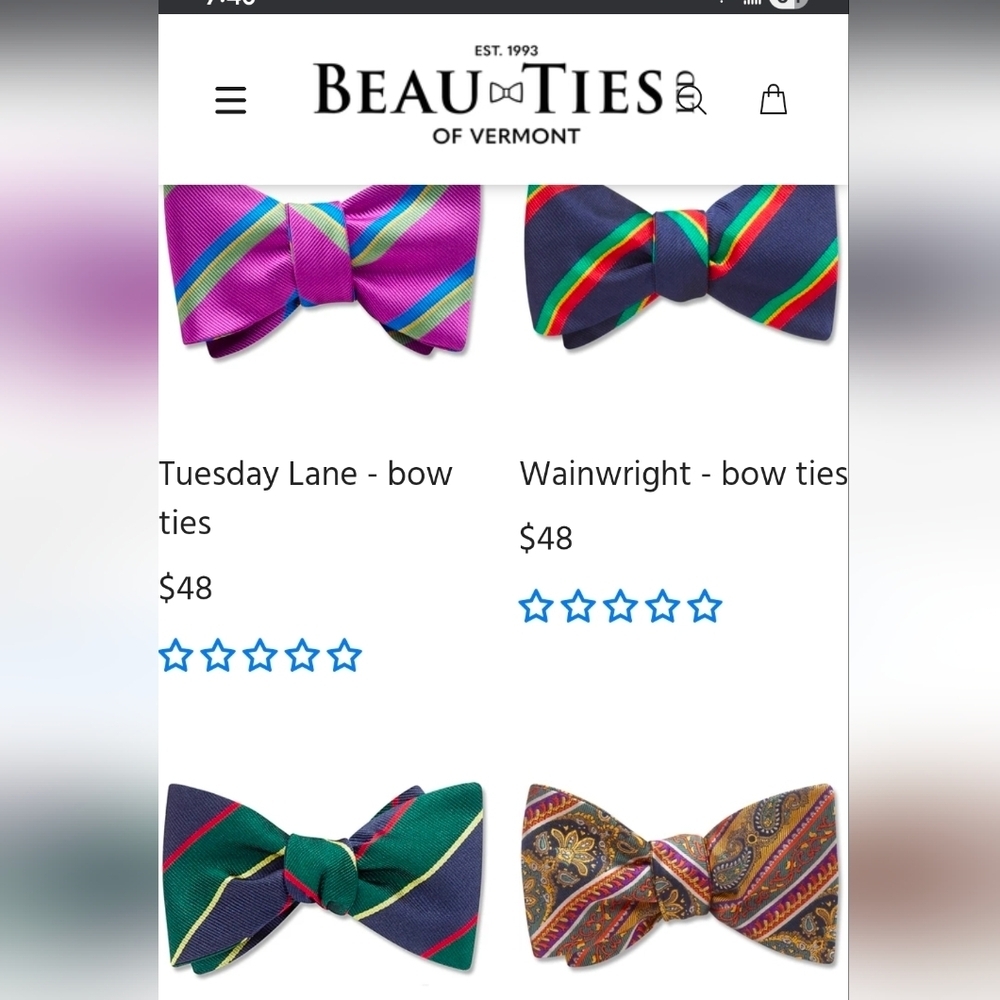 A Lot Of 7 Beau Ties Ltd. of Vermont Silk Bowties - Picture 12 of 12